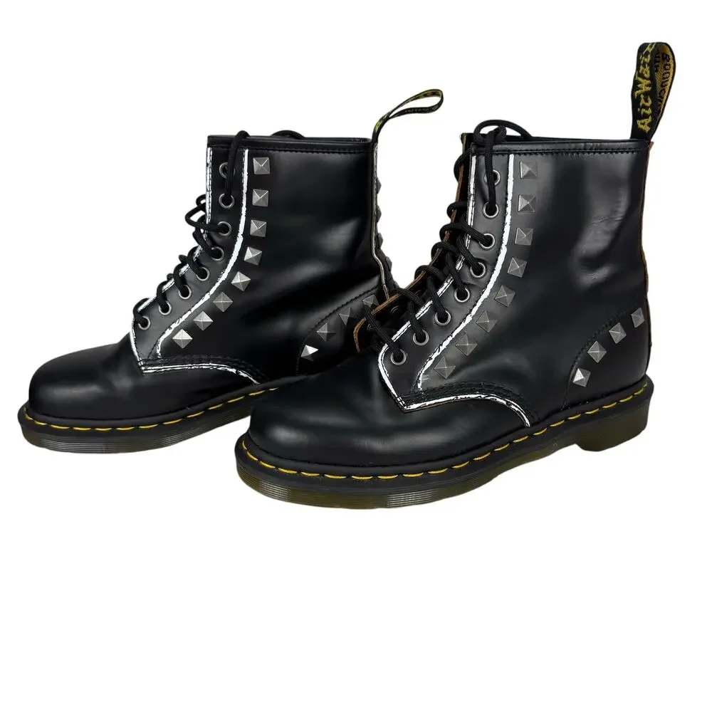 Dr. Martens Women's 1460 8-Eye Stud Black Boots Size 8